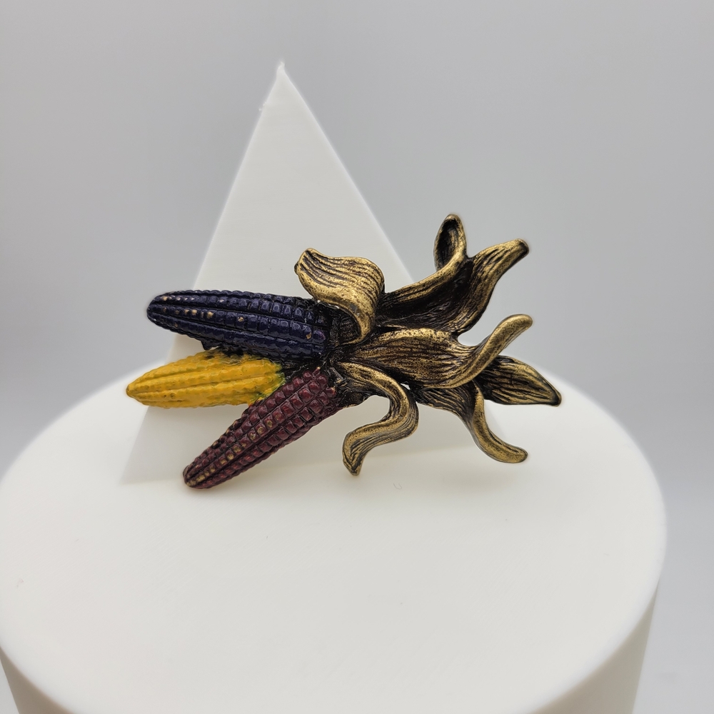 One-of-a-Kind Multicolor Corn Cob Lapel Pin - Picture 6 of 7